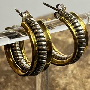 SILPADA Sterling Silver 925 Two Tone Hoop Earrings